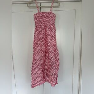 Billabong Pink and White Smocked Top
